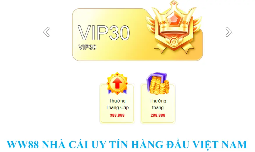 Chương trình khuyến mãi thăng cấp VIP của WW88 